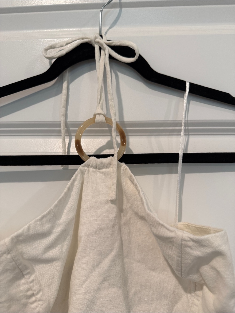 Old Navy Cream Halter Romper with Ring Detail - Picture 3 of 5